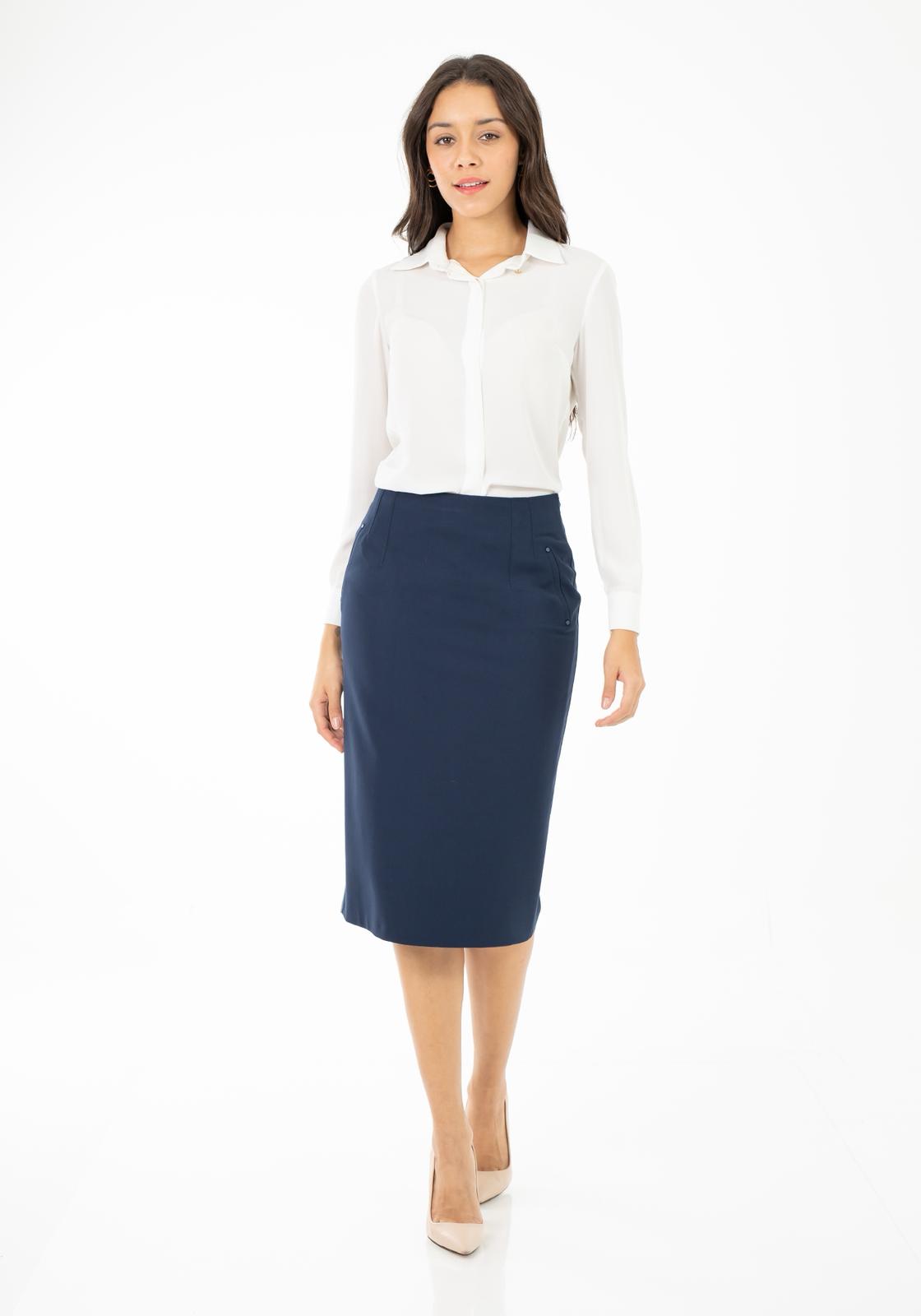 Eleganter Kostümrock für Damen – Taillenhoch, knielang