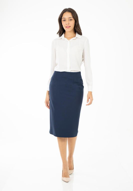 Eleganter Kostümrock für Damen – Taillenhoch, knielang