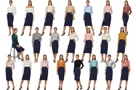 So stylen Sie Ihren eleganten Bleistiftrock Navy – 20 Look-Ideen für Damen - Elegrock