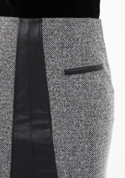 Herbst/Winter Rock für Damen schwarz gewebt, mit schlitz - Elegrock