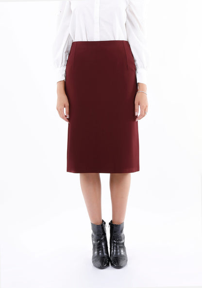 Damen Rock burgundy, knielang - Elegrock