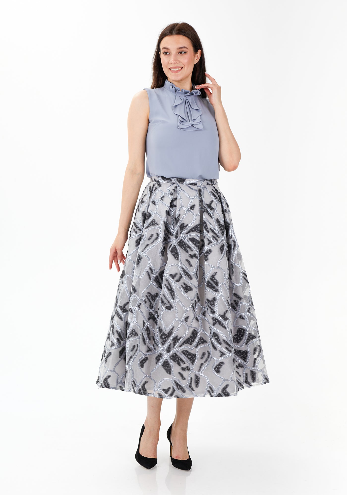 Jacquard Maxirock grau - Elegrock